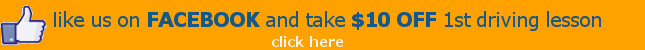 like us on facebook to get 10 dollars off 1st driving lesson